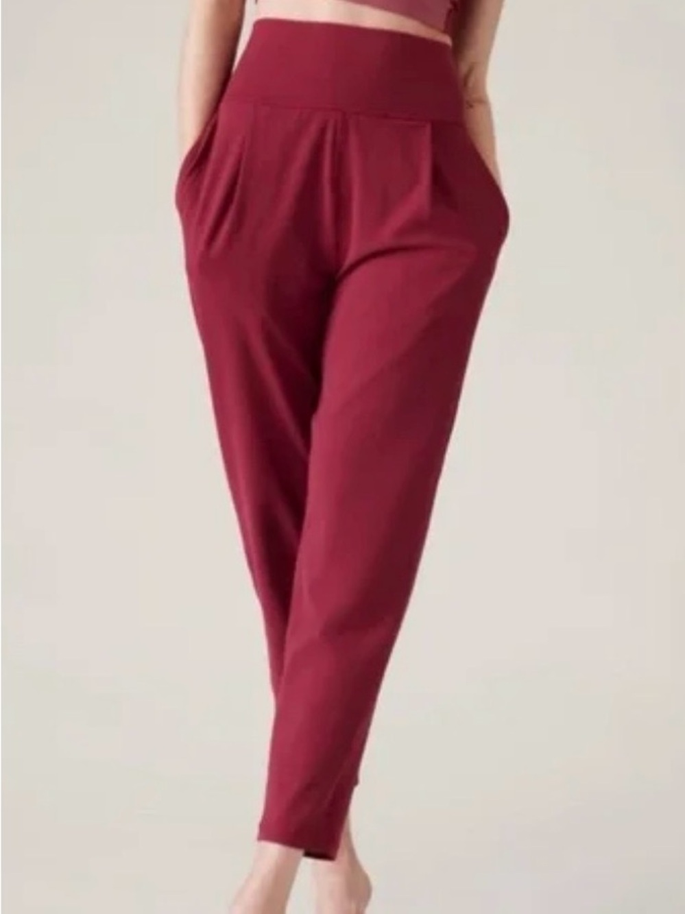 Athleta Elation Joggers NWT Ankle Pants High Waisted Pleated Slim Tapered Leg